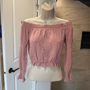 Pink Off-Shoulder Women's Top